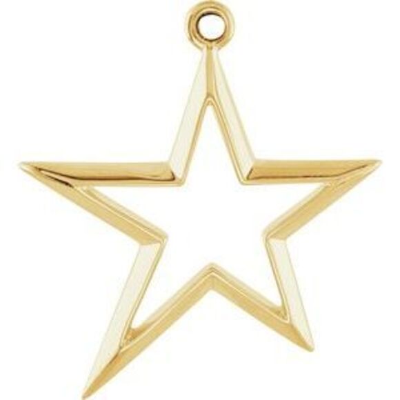 Kazi Luxury Delicate 10K Yellow Gold Star Dangle Earrings